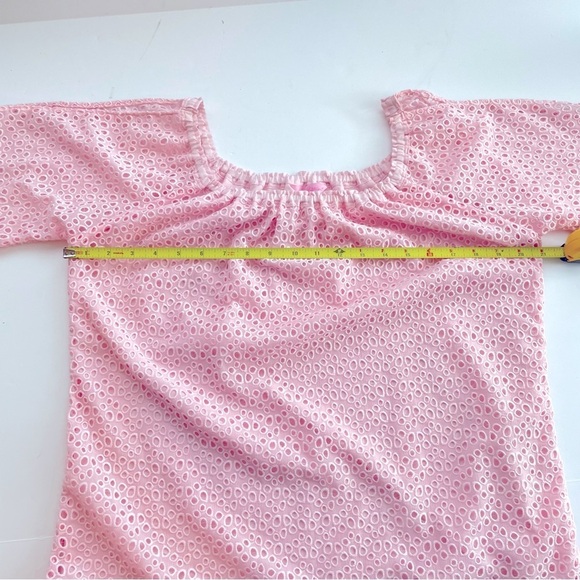 LILLY PULITZER Lillette Top In Paradise Tint Eyelet Crinkle Chiffon XS - Picture 10 of 13